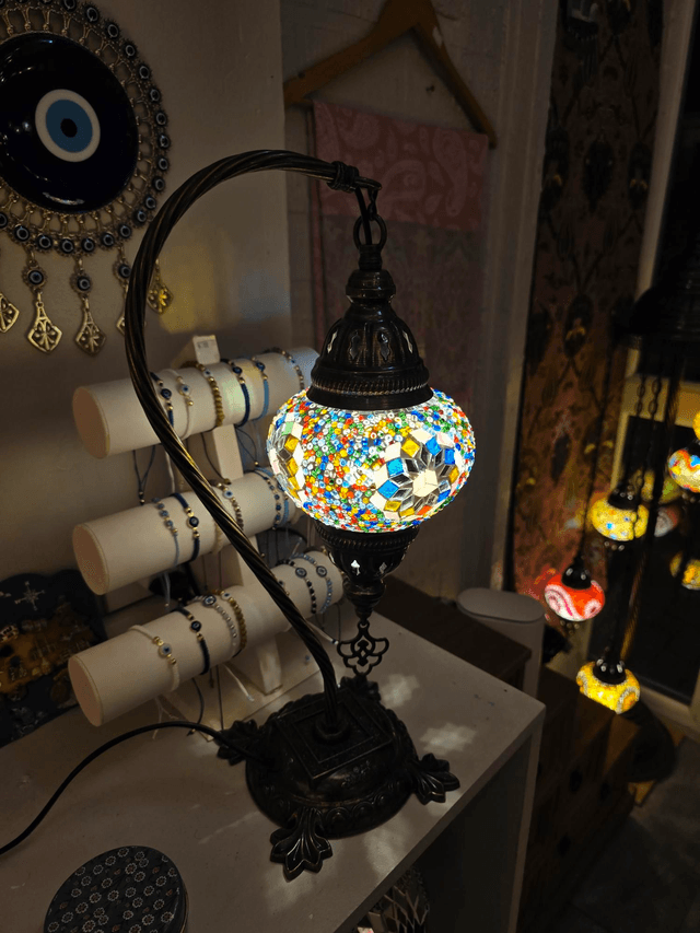 Medium Mosaic Swanneck Table Lamp