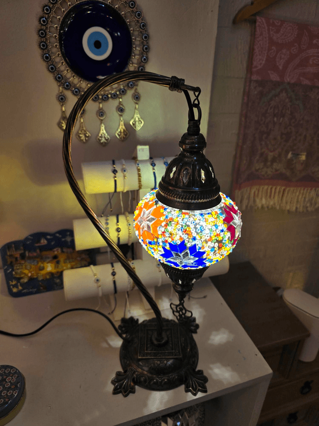 Medium Mosaic Swanneck Table Lamp