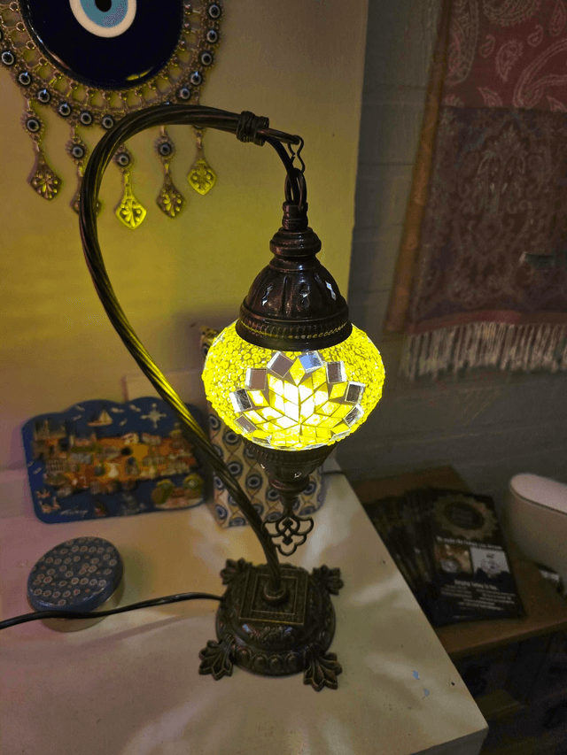 Small Mosaic Swanneck Table Lamp