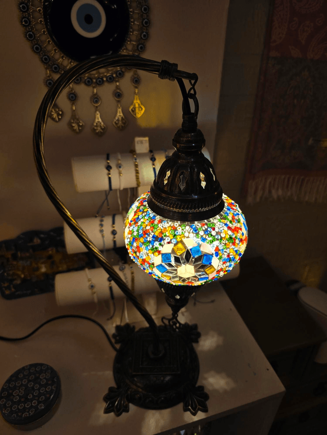 Medium Mosaic Swanneck Table Lamp
