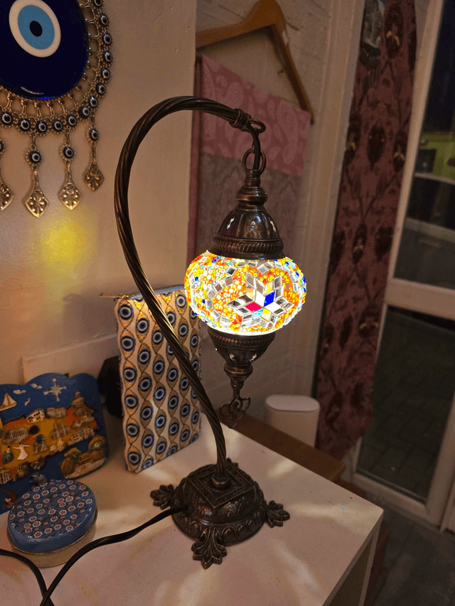 Small Mosaic Swanneck Table Lamp