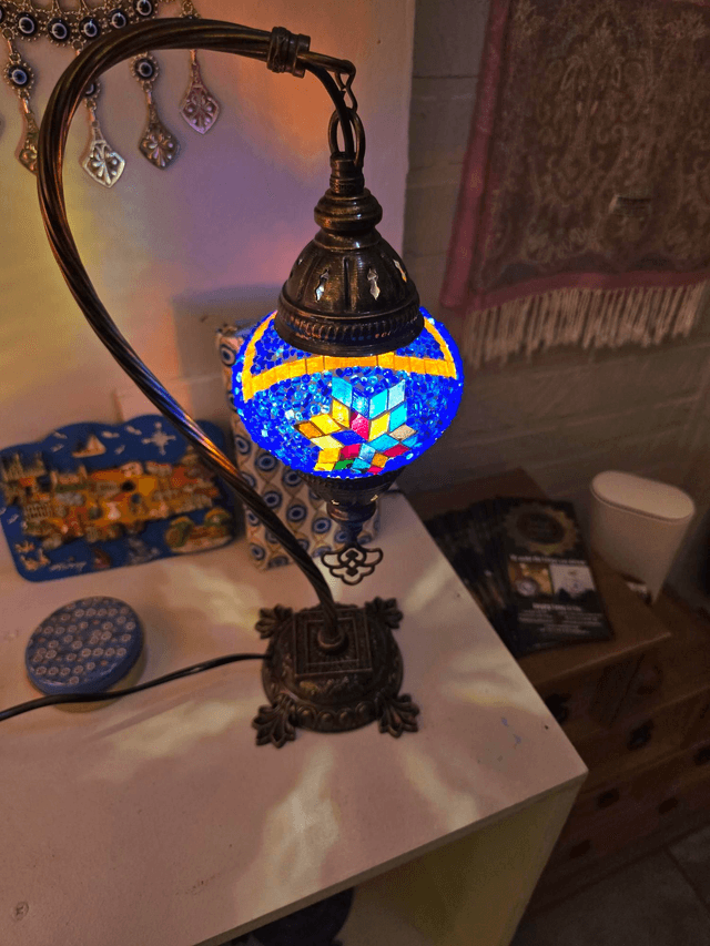 Small Mosaic Swanneck Table Lamp