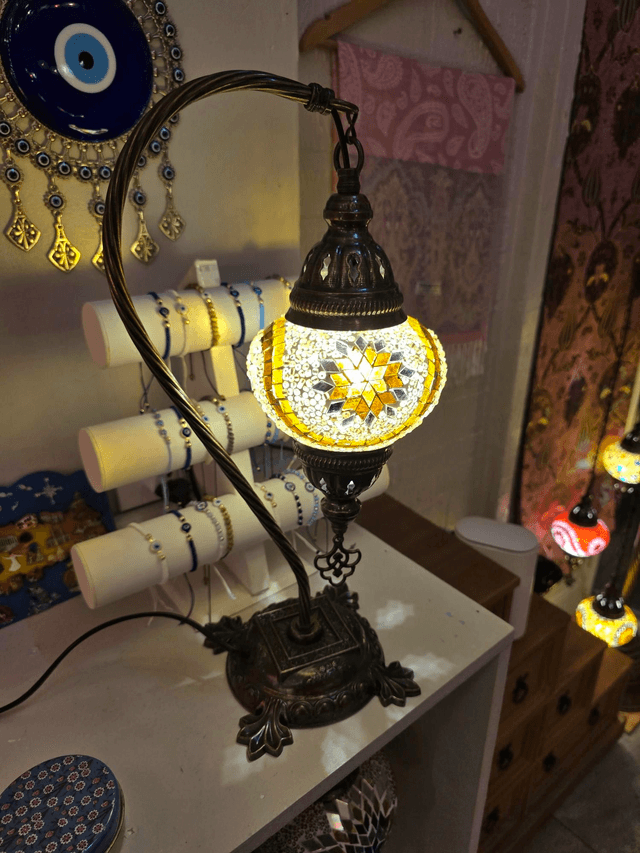 Medium Mosaic Swanneck Table Lamp