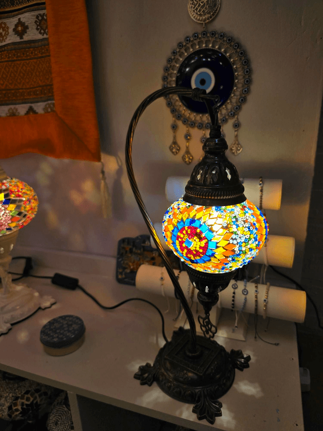 Medium Mosaic Swanneck Table Lamp