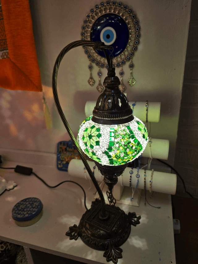 Medium Mosaic Swanneck Table Lamp