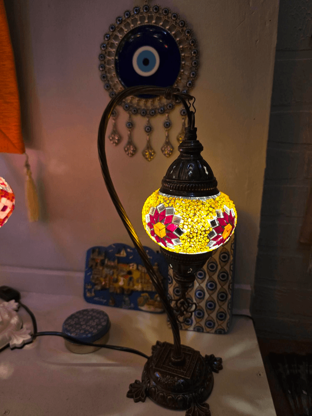 Small Mosaic Swanneck Table Lamp