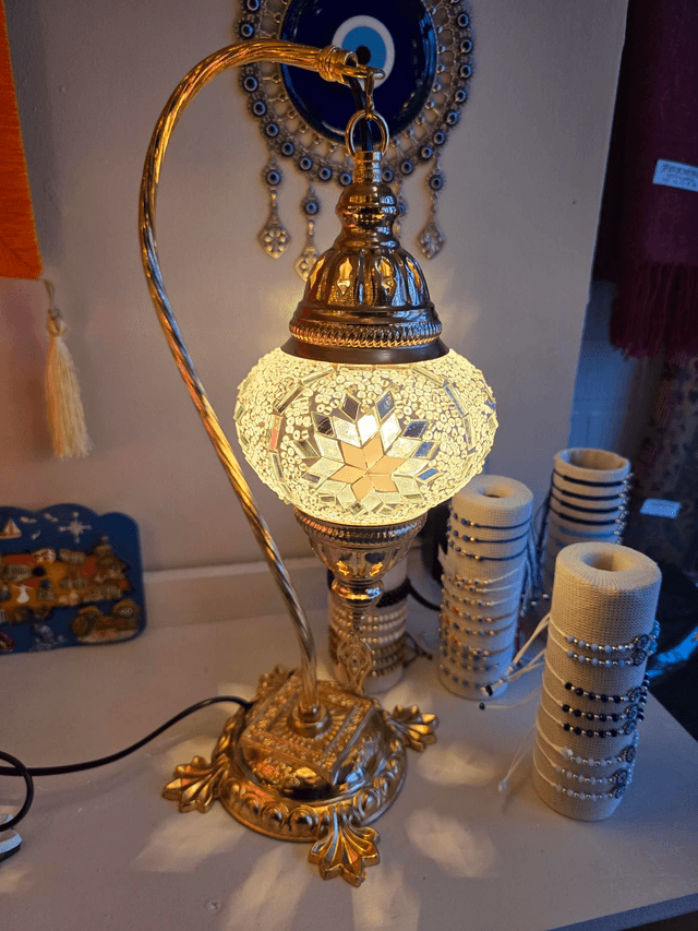 Medium Mosaic Swanneck Table Lamp