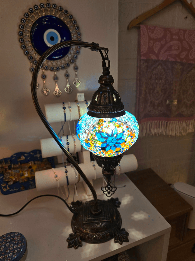 Medium Mosaic Swanneck Table Lamp