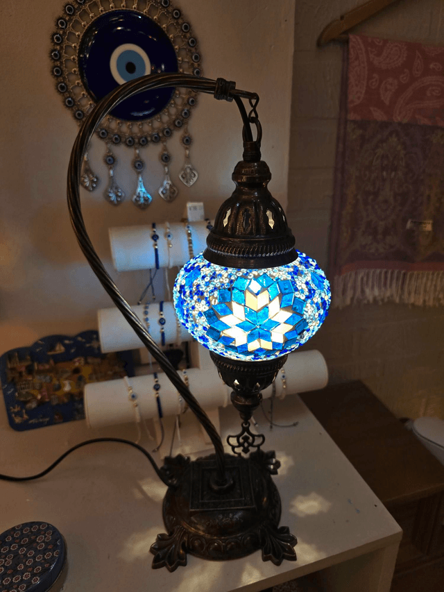 Medium Mosaic Swanneck Table Lamp