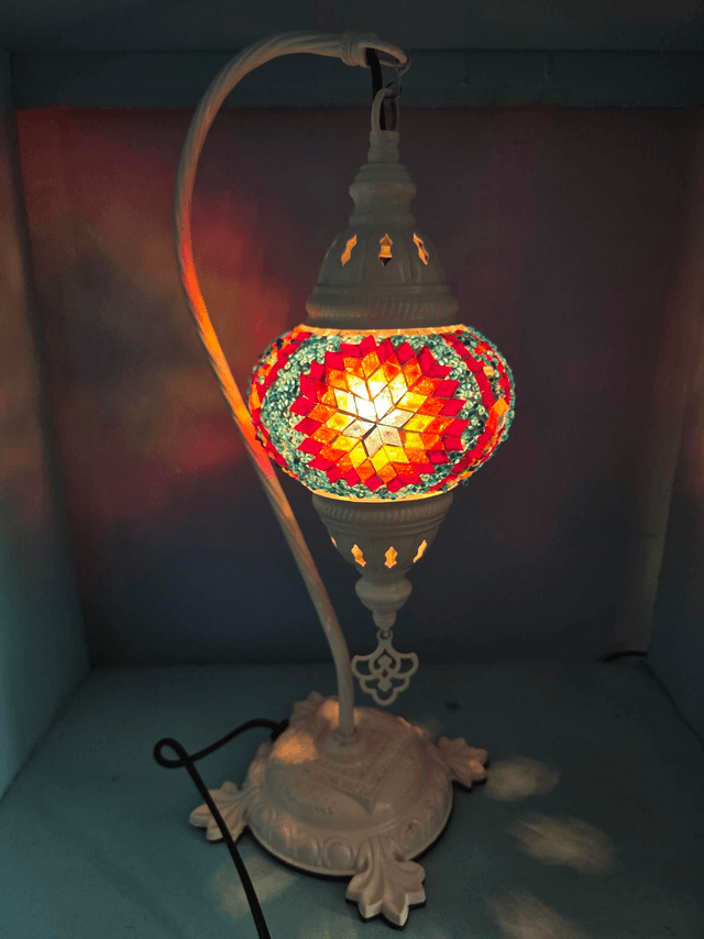 Medium Mosaic Swanneck Table Lamp