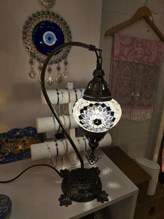 Medium Mosaic Swanneck Table Lamp