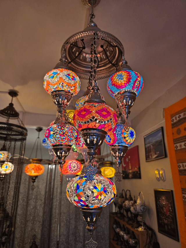 Mosaic Sultan Chandeliers in Medium 7 shades